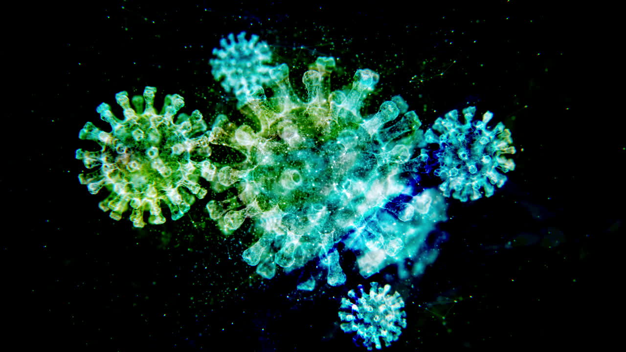 Coronavirus Covid-19 Virus Cell Macro 3D Animation Rendering