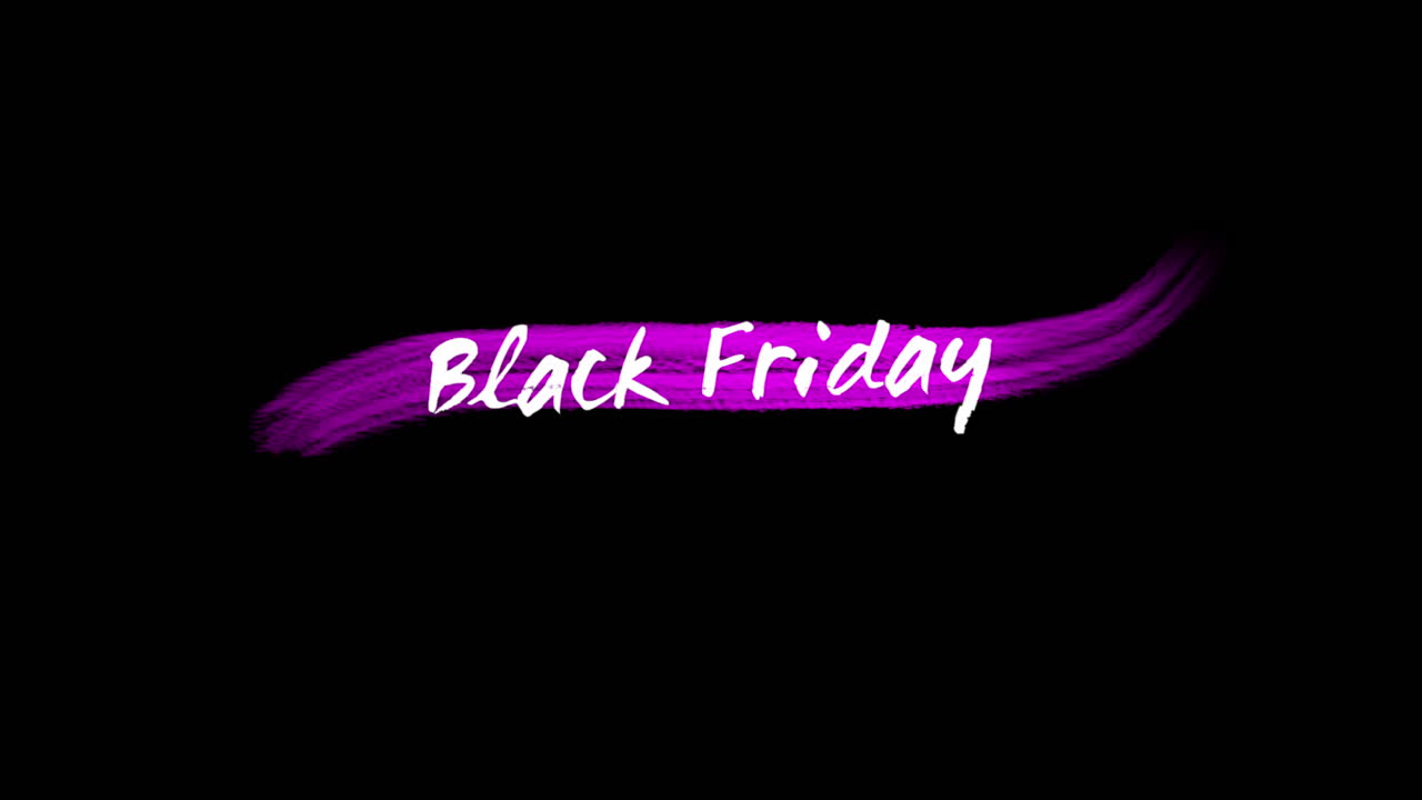 viernes negro con pincel de acuarela púrpura en gradiente negro