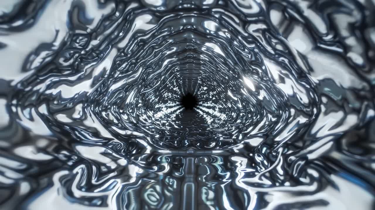 Abstract Futuristic Metal Tunnel