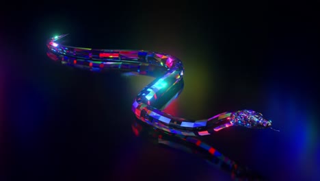 serpente poligono luminoso su sfondo scuro