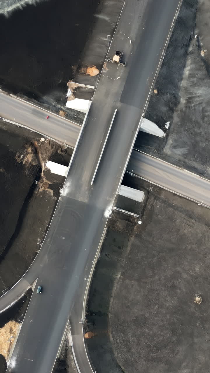 Aerial view of a road intersection