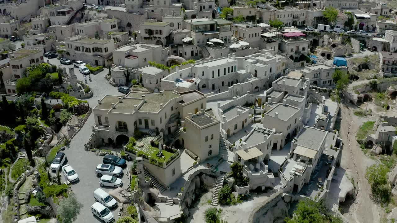 aerial view of the old city view of goreme village, cappadocia