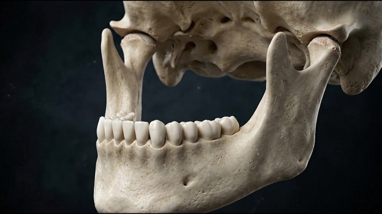 Human Skull Jaw Opening and Closing in Slow Motion