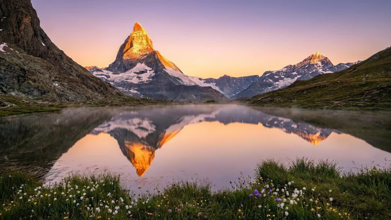 Riflesso del Cervino nel lago