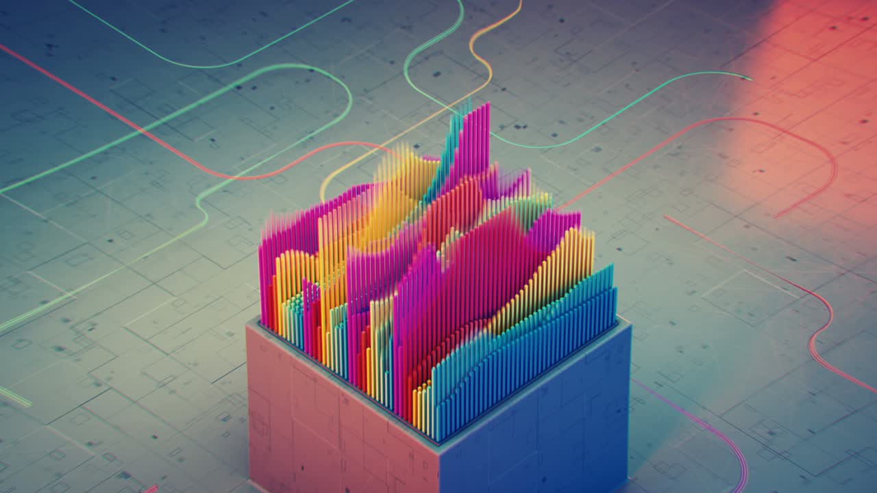 visualización colorida de la onda sonora de bucle sin costuras animación de renderizado 3d