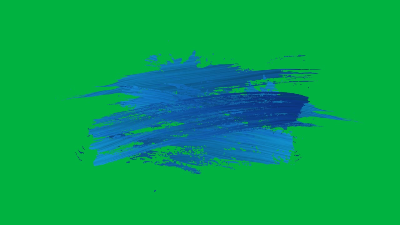 Video generato digitalmente di schizzo di vernice blu su rettangolo bianco su sfondo nero.