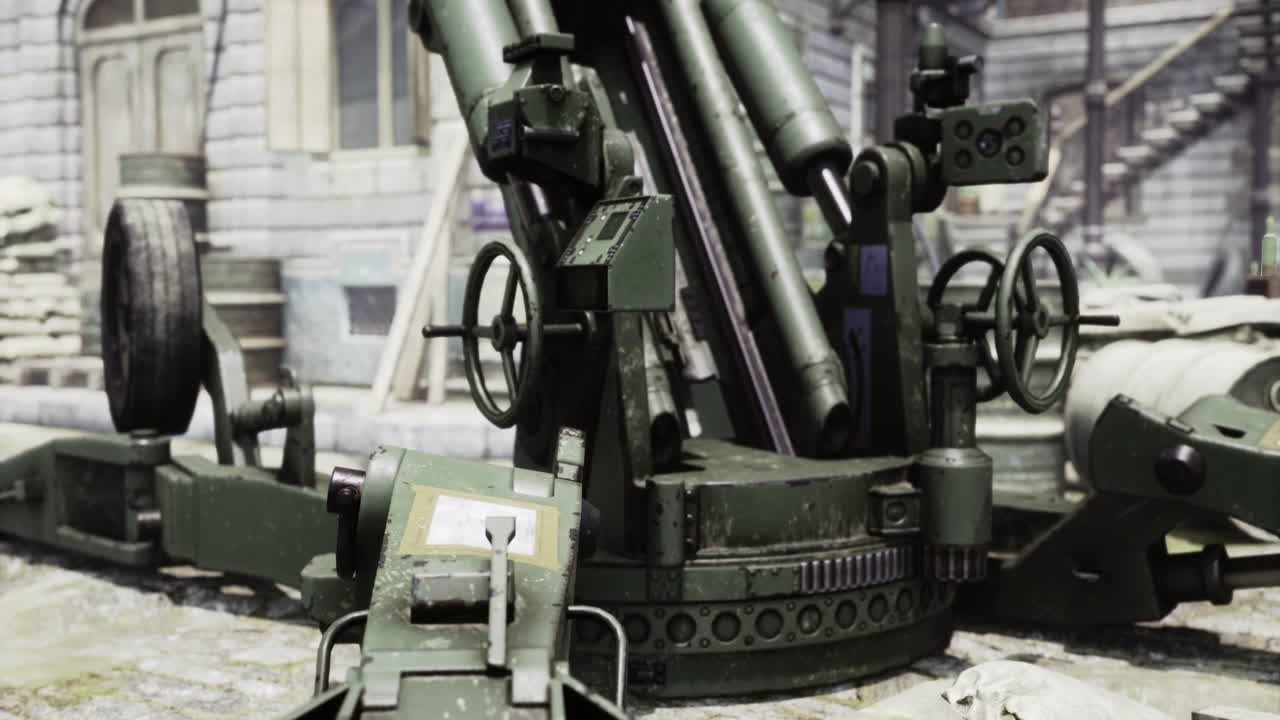 Detailed look at impressive artillery setup in a historical military context