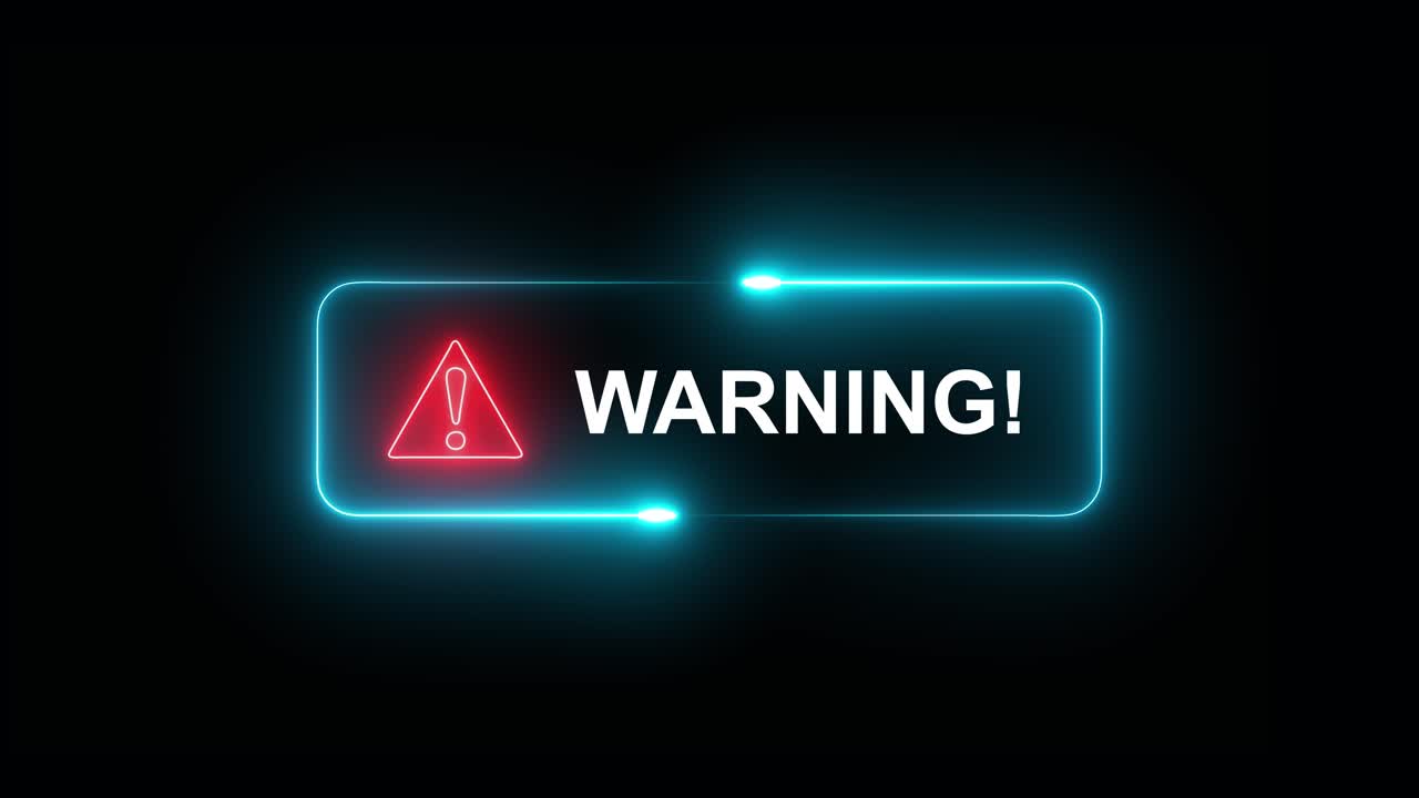 señal de advertencia de neón