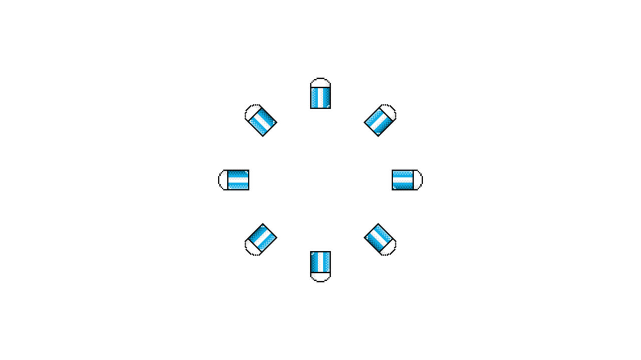 Pixel Art Eraser Spinning Circle Animated Overlay Transparent 30fps (2)
