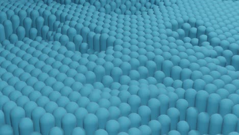 light blue rounded 3d cylinders in minimal wavy movement. motion graphic seamless looped animation