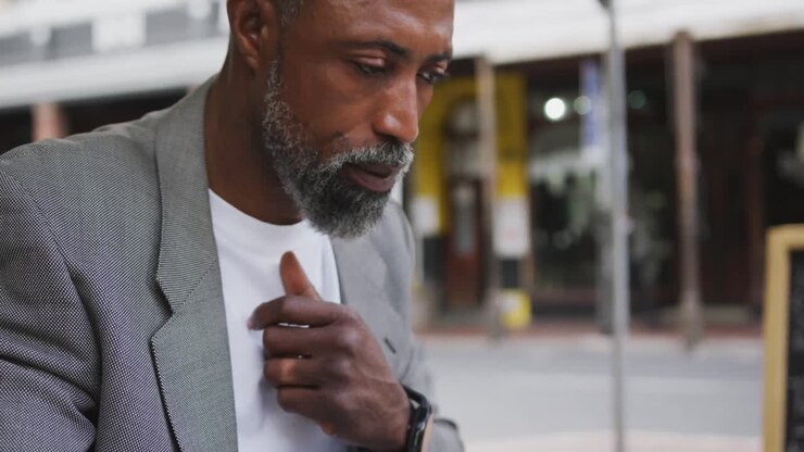African American man drinking a coffee