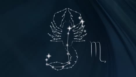 Animation-of-scorpio-star-sign-with-glowing-stars