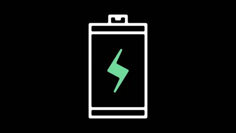 baterías recargables animación del icono de la línea con alfa
