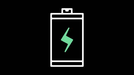 rechargeable batteries line icon animation with alpha