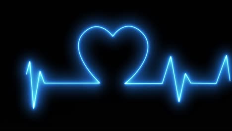 Animation-of-cardiograph-over-black-background