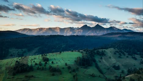 mountain time lapse - slovakia tatras with meadow, beilanske tatry