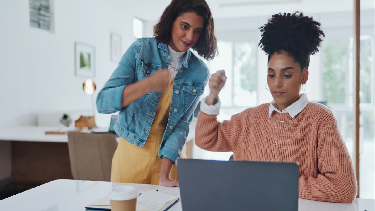 Business women, fist bump handshake