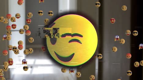 Animation-of-interference-over-emoji-icons-over-interior