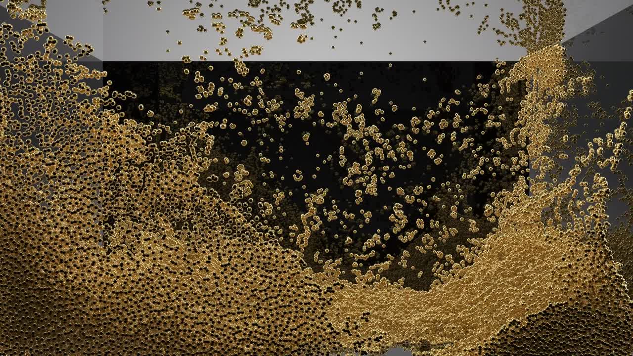 비행하는 구를 렌더링하는 3d 추상 애니메이션