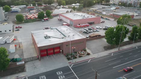 fire station in city - aerial