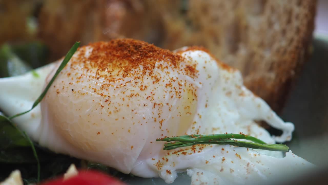 Poached Egg with Greens and Toast