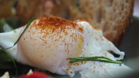 poached egg with greens and toast