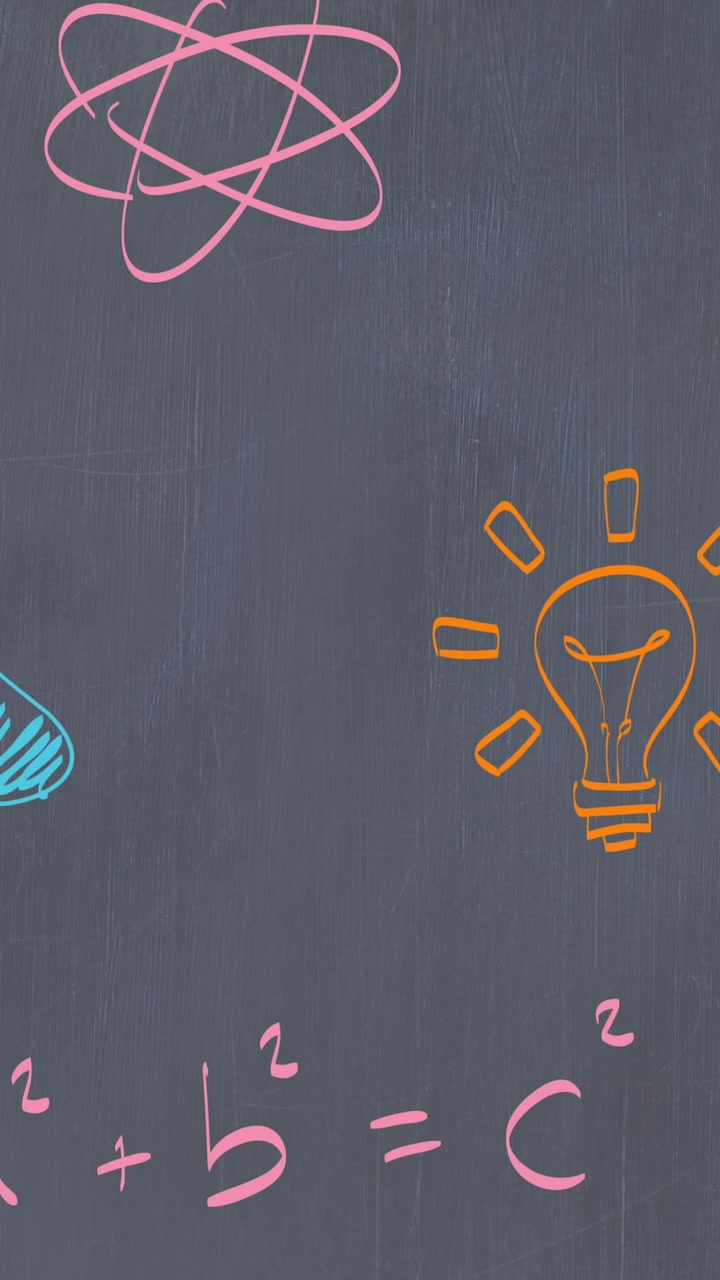 Animation of school items icons over crayons and blackboard