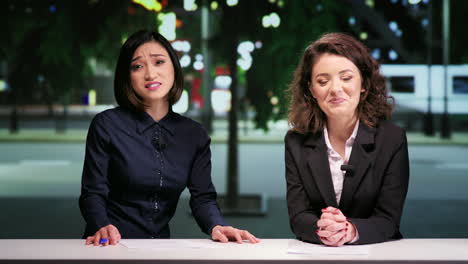 journalists opening talk show at night