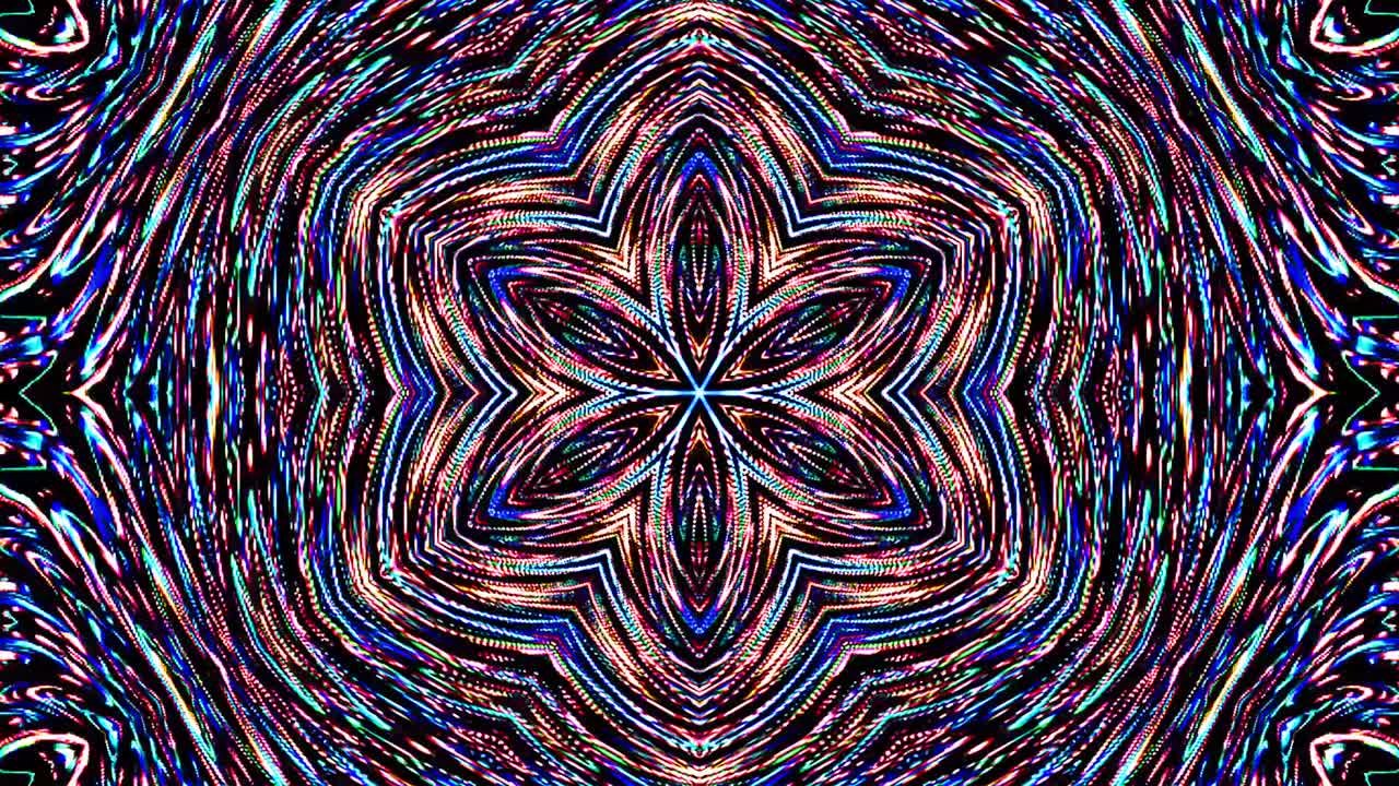 hermoso caleidoscopio abstracto que brilla, una luz radiante que regula los movimientos sutiles