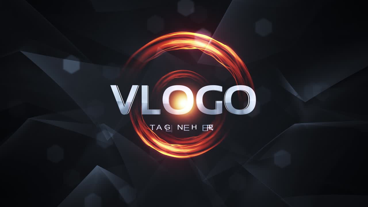 Moderne animeret titelåbner med glødende ringeffekt
