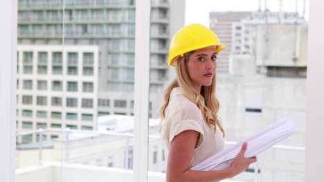 Pretty-architect-smiling-to-camera