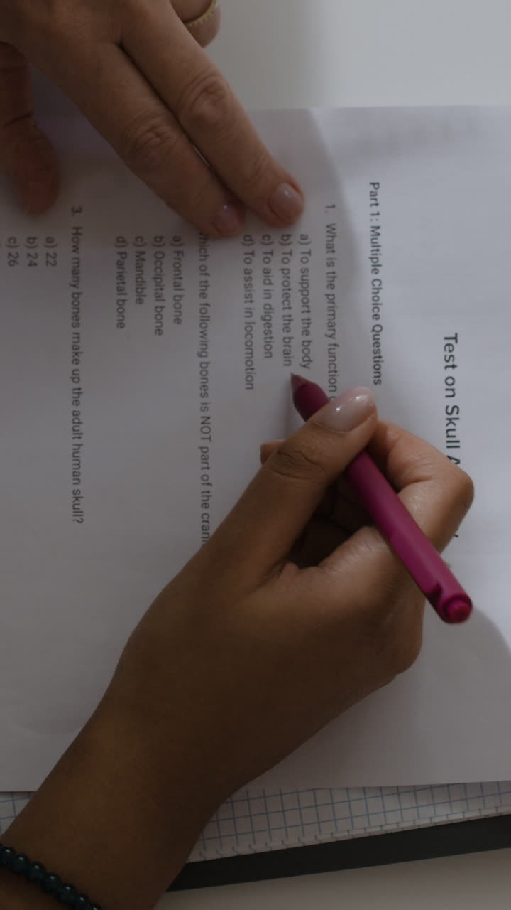 Taking a Skull Anatomy Test