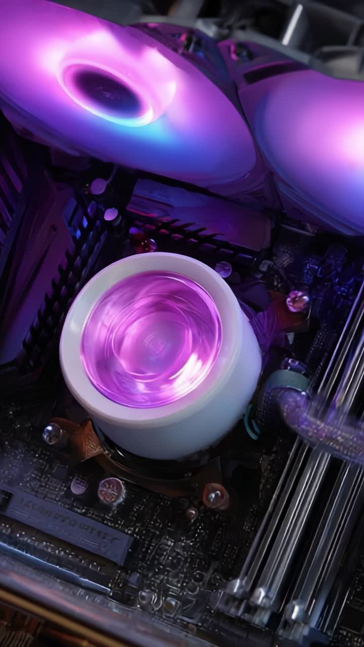 Et indsigtsfuldt indblik i et moderne computerkølesystem med fantastiske RGB-belysningseffekter, ideelt til entusiaster og gamere, der prioriterer ydeevne.