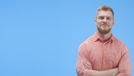 man in orange shirt