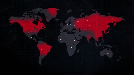 4k global pandemic map of coronavirus spreading loop animation background.