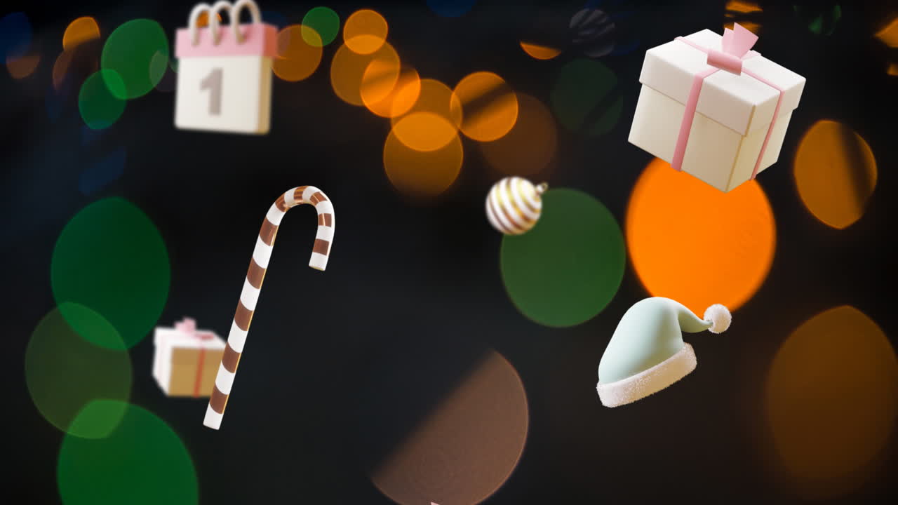 1 숫자 날짜와 크리스마스 장식과 함께 달력의 애니메이션