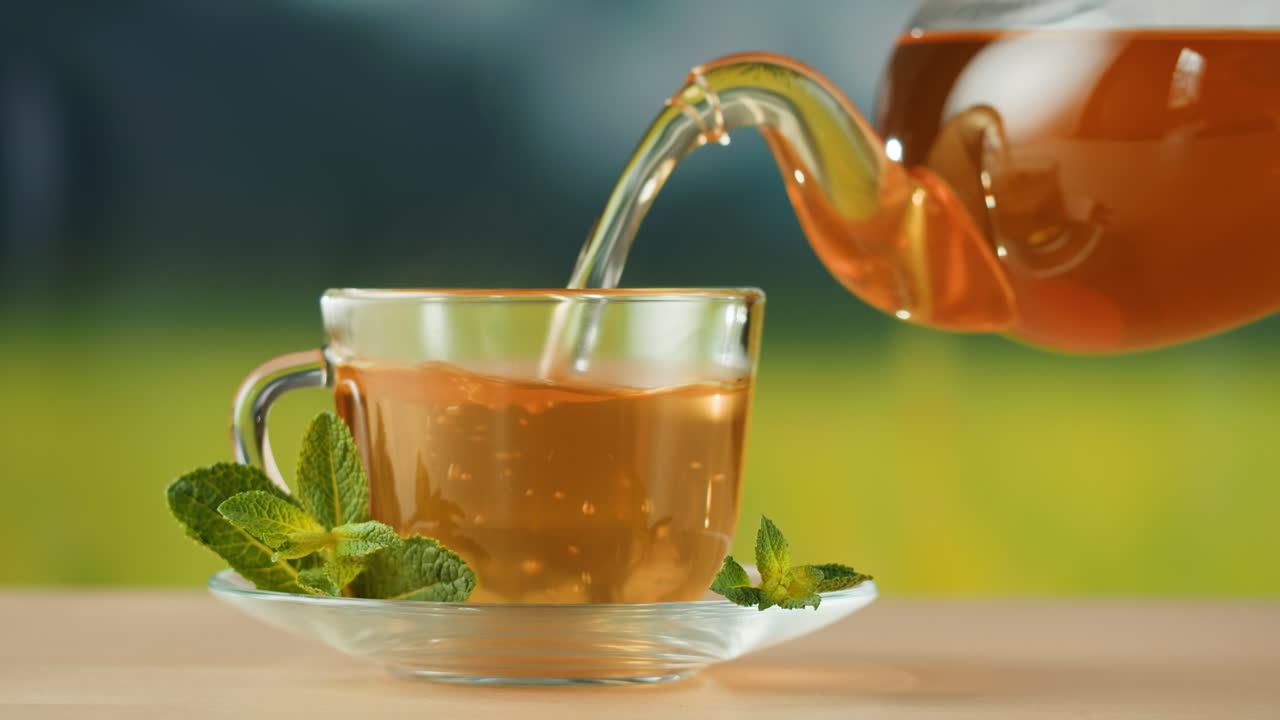Pouring Tea with Mint