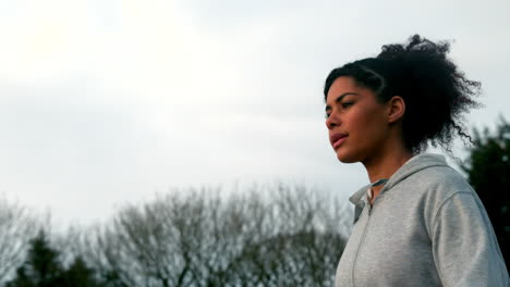 fit woman jogging outside