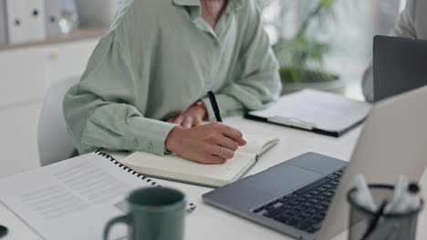 business person, hands and writing