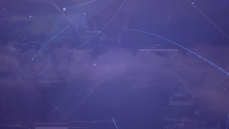 animación de redes de conexiones a través de nubes