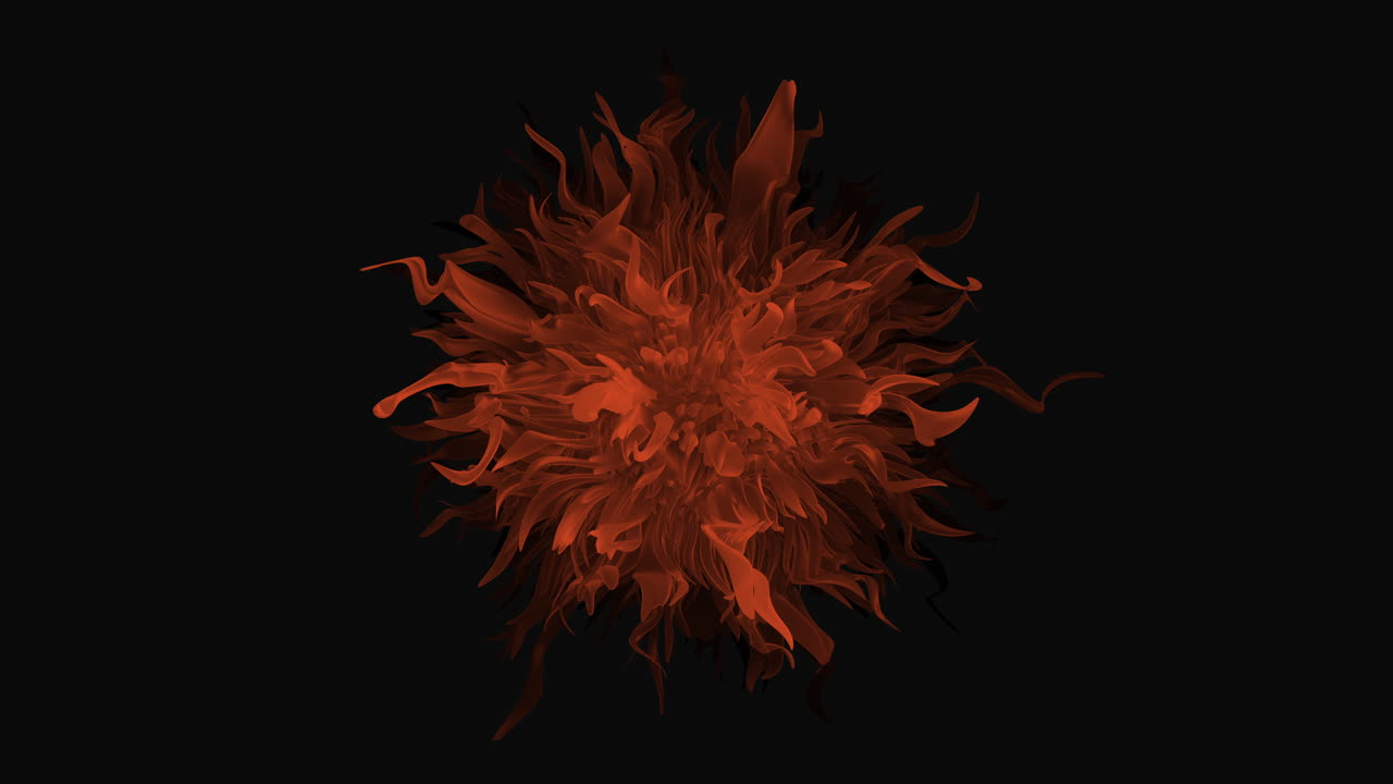 obra de arte de color naranja y negro vibrante una escultura o pintura abstracta