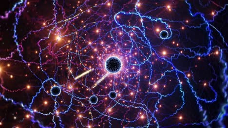 abstract glowing atomic structure