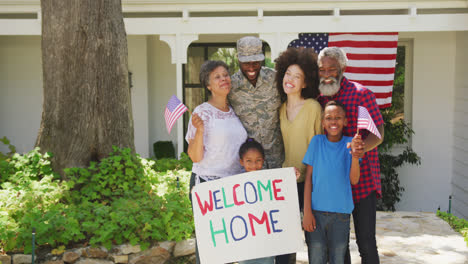 african american man coming back home with his family