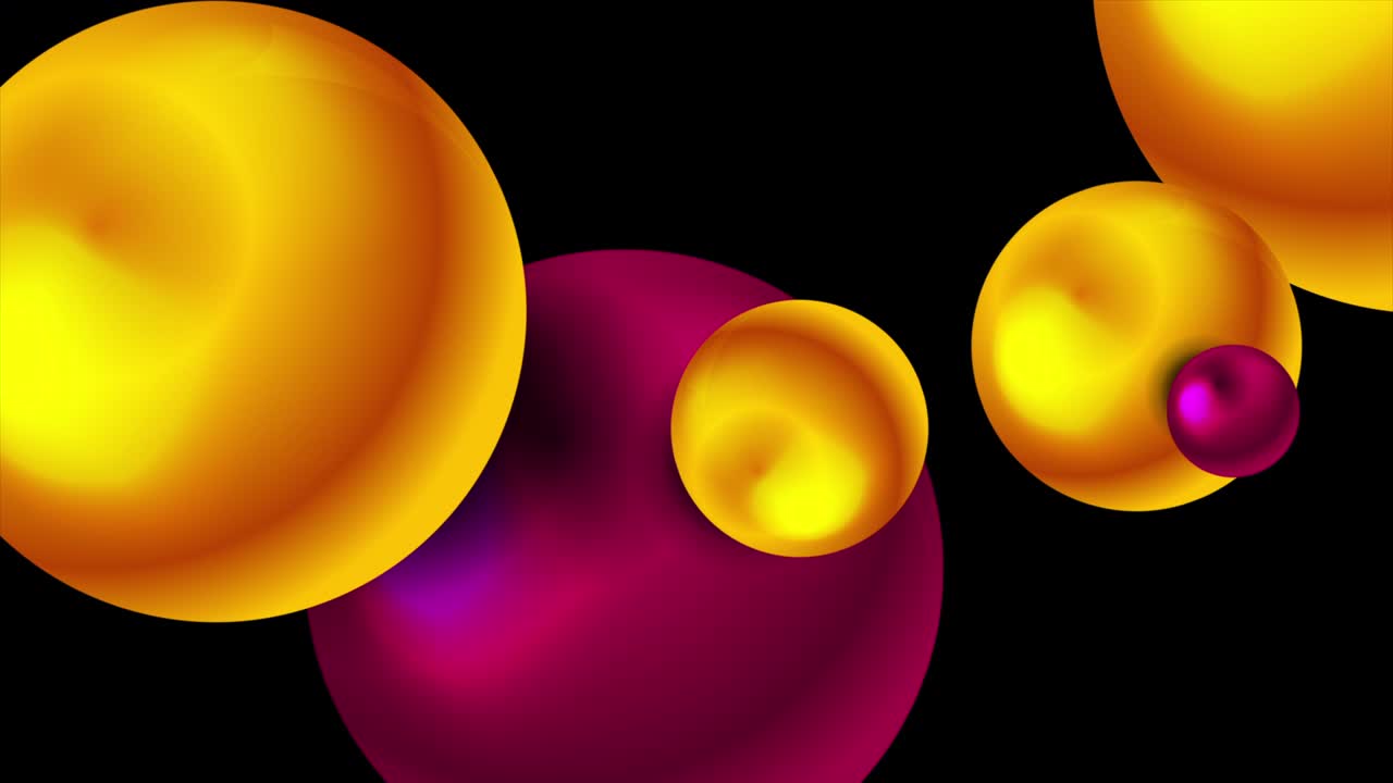 Abstract purple and orange futuristic 3d spheres geometric motion background