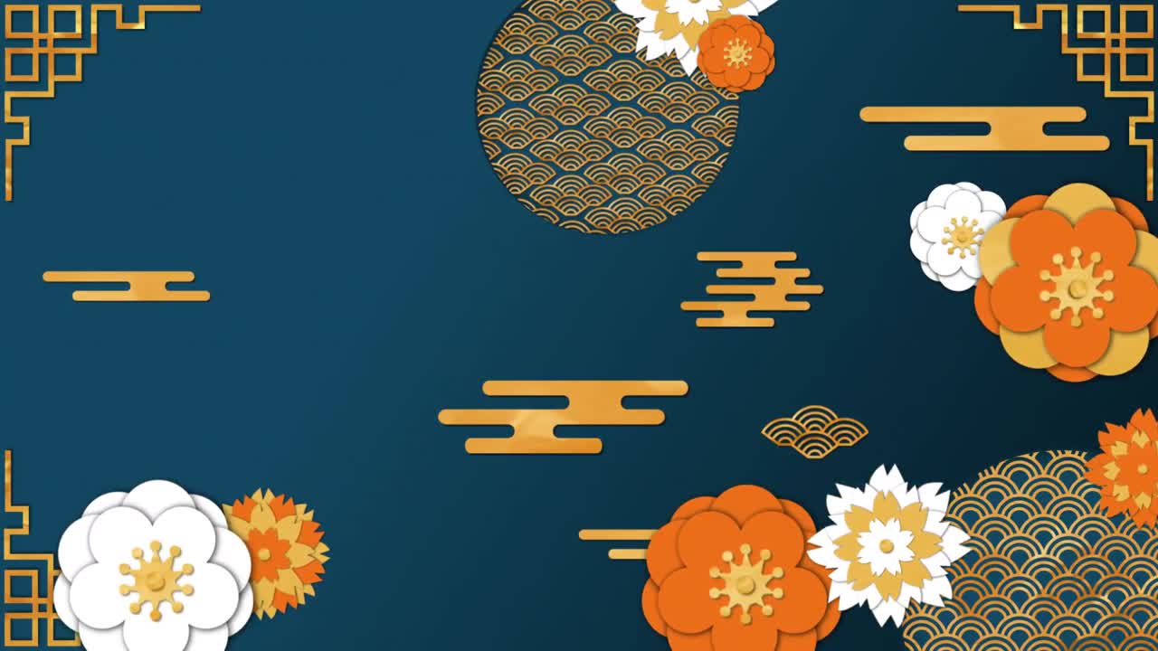 animación de flores para el año nuevo chino