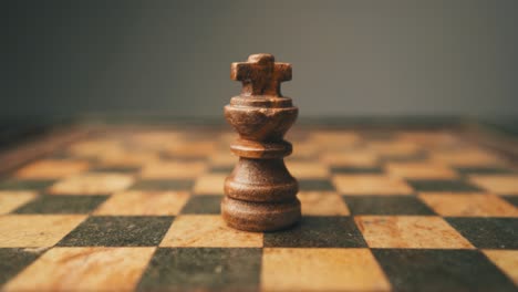 white chess king piece close-up shot