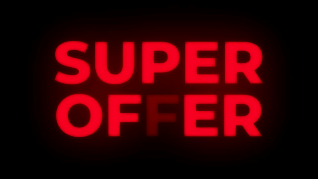 슈퍼 오퍼 텍스트 플리커링 디스플레이 프로모션 루프