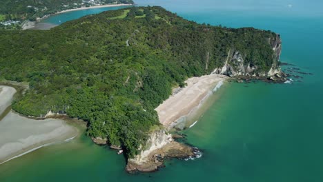 Aerial-view-of-Whitianga-in-Coromandel,-New-Zealand