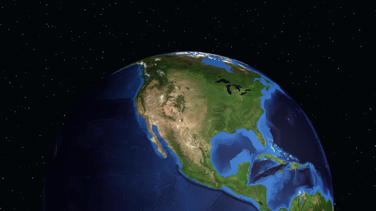 Digital globe rotates and zooms into Vancouver Washington with a location marker and demographic data