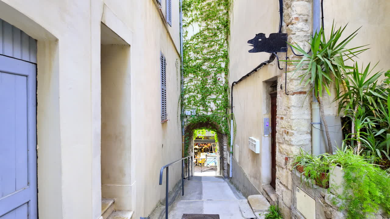 A walk on the streets of Antibes, France in daylight